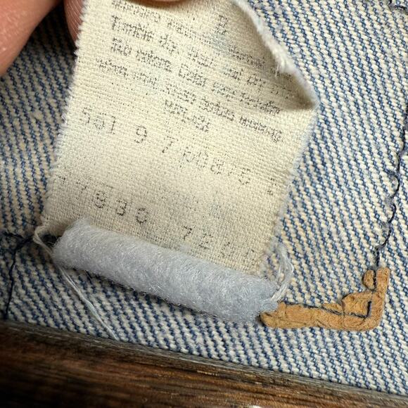 Vintage Levis Denim Jacket Men's Large Made In USA 80s Brown Tab Cut Vest Faded - Picture 6 of 12